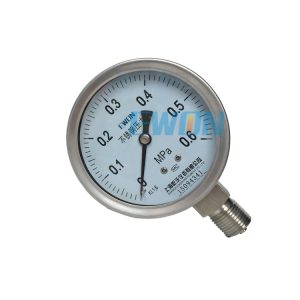 Industrial Stainless Steel Pressure Gauge (0-0.6MPa, 100mm Dial, 1.6 Accuracy) for HVAC Systems Replaces YTH-100H