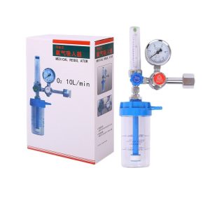 Medical Oxygen Regulator with Flowmeter Humidifier - Float Type Oxygen Inhaler for Hospital Home Use