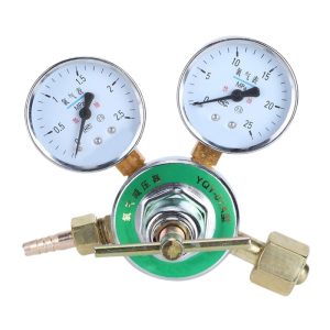 Oxygen Pressure Reducer Regulator Brass Cylinder Gauge YQY-07A with Dual MPa Gauges for Oxygen Cylinders