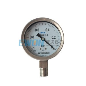 Stainless Steel Vacuum Pressure Gauge -1 to 0 Bar (0.2 Bar graduation) KI 1.6 Replaces YZ-100BF-1-0bar