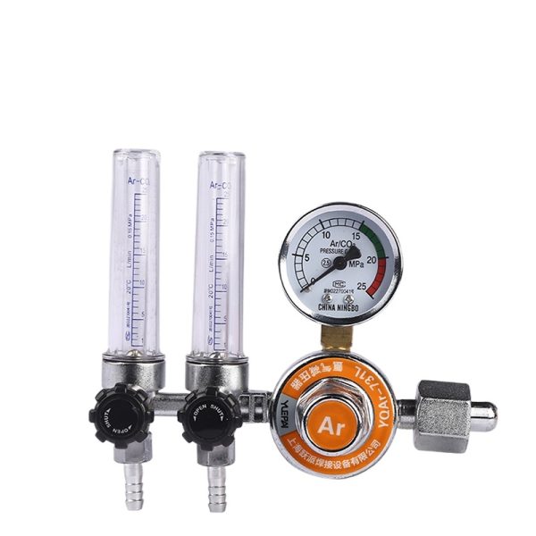 Yuepai Dual-Tube Argon Pressure Reducer with Flow Meter for Welding & Cutting, YQAr-731L - Gambar 3