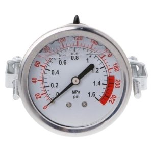 Durable Stainless Steel Pressure Gauge (0-1.6 MPa, 0-220 psi, 63mm) for Water Purifiers and HVAC Systems, 1/4pt Connection