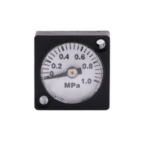 Axial Pressure Gauge Y25*25 0-1 MPa with 25*25 25mm Square Plastic Casing for HVAC Systems