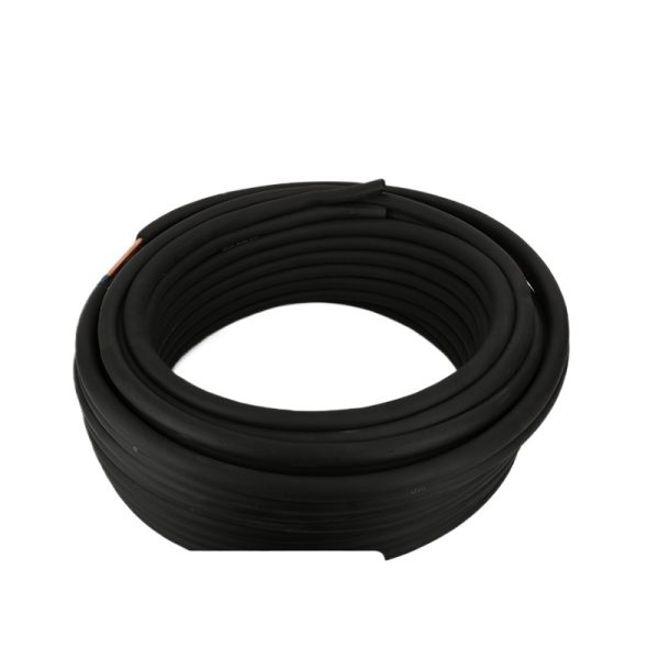 Integrated Copper HVAC Pipe Coil, Black Flame Retardant Rubber Plastic Air Conditioner Extension Connecting Tube for 1-5 HP AC Units, 30m Length