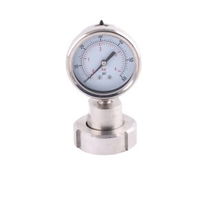 Stainless Steel Pressure Gauge 63mm Radial Rolled Diaphragm Pressure Gauge All-Steel Gauge 0-60 psi/0-4 bar for HVAC Systems