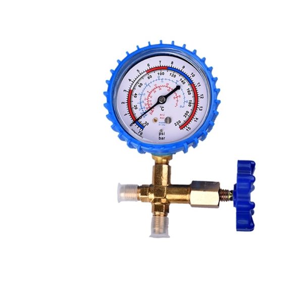 CT-466 High Pressure Manifold Gauge with Brass Valve for R-22, R-12, R-502 Refrigerants, Compatible with HVAC and Automotive AC Systems