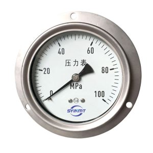 SYINMT YTF-100HZT Stainless Steel Axial Pressure Gauge 0-100 MPa, 1.6 Precision Class, 100mm Diameter