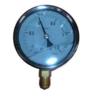 Durable Stainless Steel Pressure Gauge (0-1.5 bar, EN 837.1) for Industrial HVAC Systems