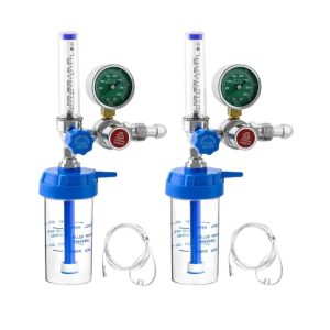 Oxygen Flow Meter with Pressure Gauge and Humidifier Bottle (0-15 L/min) for Oxygen Cylinder compatible with ATOR-1