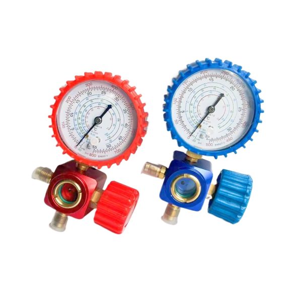 Aluminum Manifold Gauge Set (0-35kg/cm2 Low Pressure, 0-55kg/cm2 High Pressure) with R22/R134a/R404/R410a Compatibility for HVAC AC Refrigerant Charging - Image 2