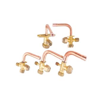 HVAC Air Conditioner Bent Tube Shut-off Valve (2-5分的规格全) Made of Pure Brass Ensures Oil Resistance and Corrosion Protection