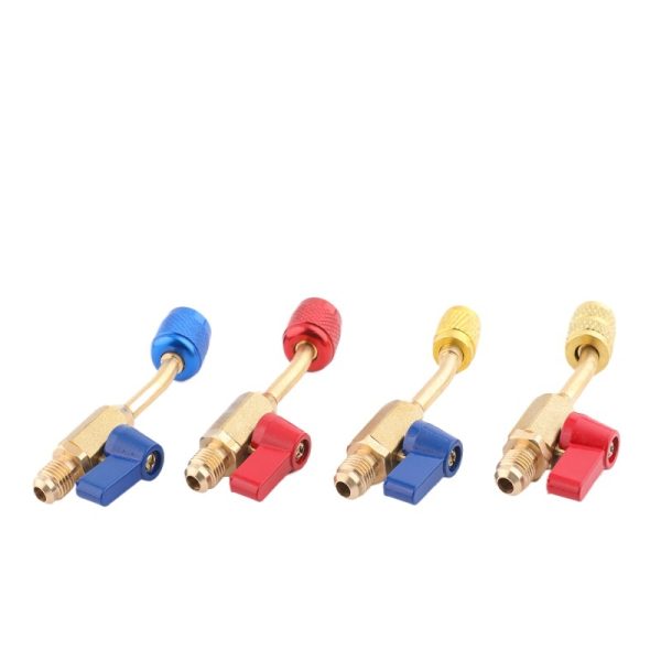 Refrigerant Ball Valve HVAC Charging Hose Shut-off Valve (R22/R32/R410 Interface) for Air Conditioner Refrigerator Charging