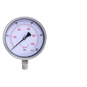HU BEN Stainless Steel Pressure Gauge (0-1000 kg/cm² & MPa, KI 1.0) for Water, Oil, Steam Systems
