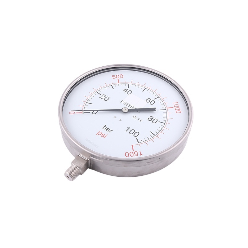 Radial All-Steel Welded Pressure Gauge 250mm CL1.6 0-100 bar/0-1500 psi for HVAC Systems Replaces YB250B - Image 3