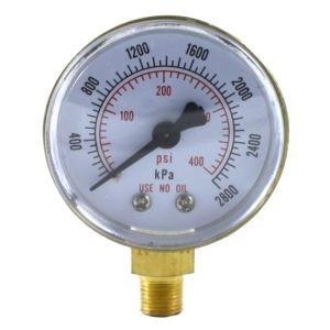 Replacement Pressure Gauge (0-2800 PSI, 0-400 kPa) for Propane, Oxygen, Acetylene, CO2, Argon Gas Regulators
