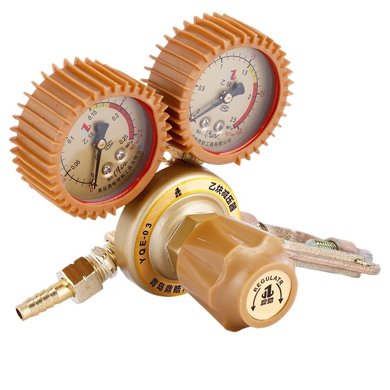 Golden Antivibration Acetylene Pressure Reducer Regulator Gauge (YQE-03) for Welding & Cutting Systems - Image 3