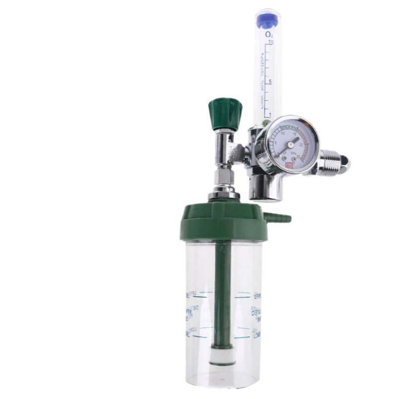 Medical Oxygen Regulator Flowmeter with Humidifier Bottle and Nasal Cannula for O2 Therapy, G5/8 Inlet - Image 2