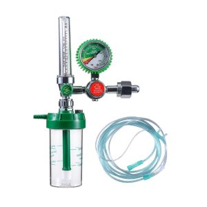 Medical Oxygen Inhaler with Humidifier Bottle, Pressure Gauge (0-25 MPa), 1-10 L/min Flow Meter, and Nasal Oxygen Tube for Oxygen Cylinders