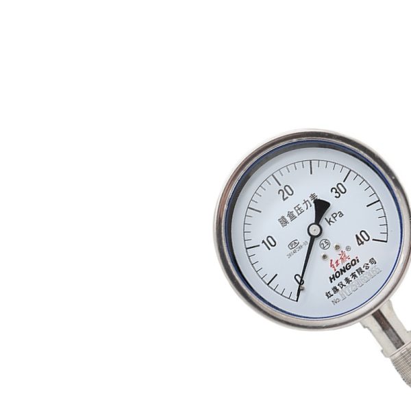 Hongqi YE-100BF Stainless Steel Diaphragm Pressure Gauge Micro-Pressure KPa Meter for Industrial HVAC - Изображение 2