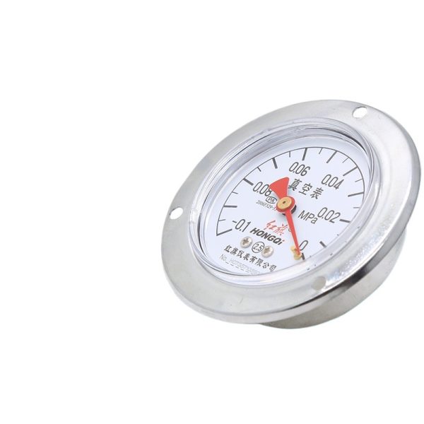 Hongqi Y-60BF/ZT Stainless Steel Axial Pressure Gauge M14*1.5 Back Connection Panel Mount Corrosion Resistant Manometer