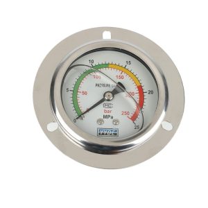 Y50 Axial Front Mount Pressure Gauge 0-25 MPa/bar, Liquid Filled, Vibration Resistant, YYDE Brand
