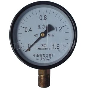 General Iron Case Pressure Gauge Y100 (1.6 MPa, 100mm Dial, Radial Mount) for HVAC Water Air Pressure Systems