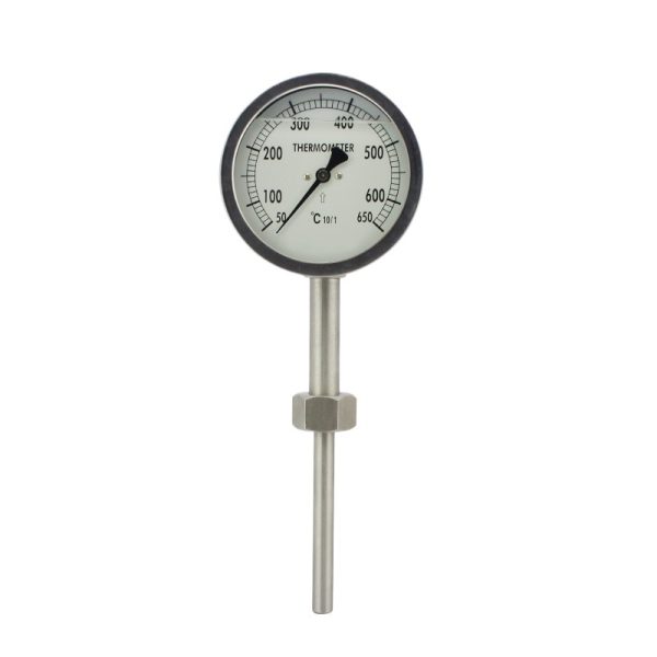 Industrial Thermometer 0-650°C, Dial Size 100mm, for HVAC Systems, Industrial Process