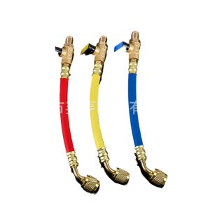 Refrigerant Charging Hoses with Ball Valve, 1/4" x 1/4", 60ft, for HVAC AC Refrigeration Systems