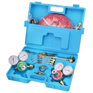 American Standard Oxy Acetylene Gas Cutting Torch Kit with Pressure Gauges and Hoses
