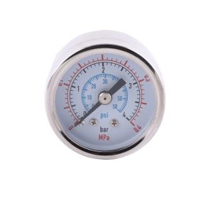 Axial Pressure Gauge 40mm Stainless Steel Shell Y40ZS (0-0.4 MPa/Bar/PSI) for HVAC Systems Replaces Standard Gauges
