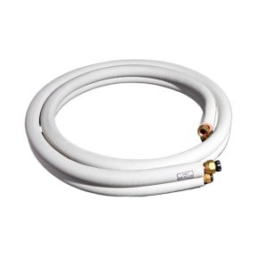 All-Purpose HVAC Copper Tube Set (9.52*0.6+15.88*0.7) for 3-30m AC Units, Thickened Embossed White Insulated Copper Pipe for All Air Conditioners