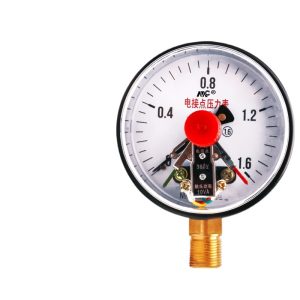 Mengchuan YXC100 Contact Pressure Gauge (0-1.6MPa, Copper Connector) for Water, Oil, Gas Pressure Systems
