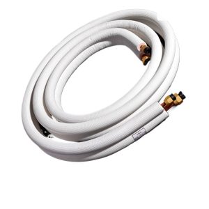 Pure Copper HVAC Refrigeration Line Set (6.35*0.6+9.52*0.6mm) for Air Conditioner, Insulated Extention Pipe with Flared Nuts