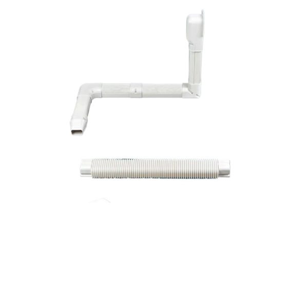 PVC Air Conditioner Decorative Pipe Cover Waterproof Kit (75x65mm, 100x65mm, 130x90mm, 160x120mm) for HVAC Line Sets, Wall Sleeves, Bends & Connectors