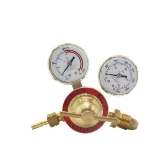 Portable Acetylene Pressure Regulator Single Stage Dual Gauge Low Pressure Brass for Gas Welding Cutting