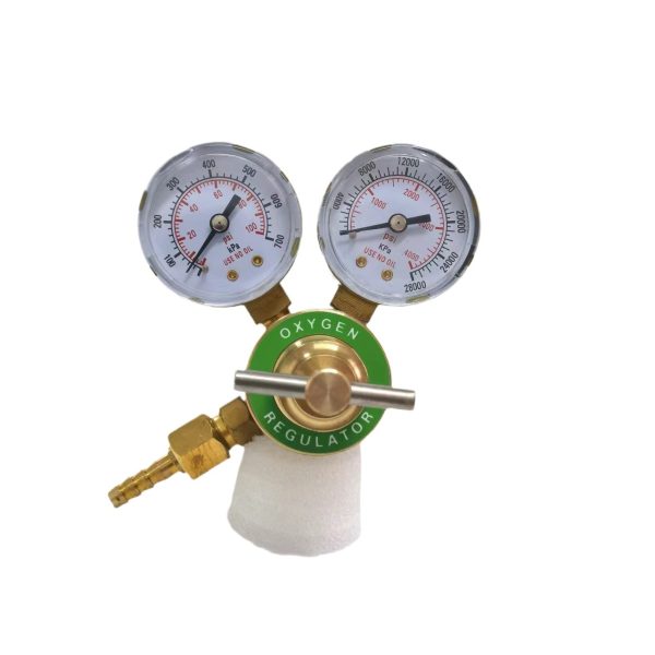 Oxygen Pressure Regulator Gauge Valve (0-1 MPa, CGA540 Inlet) Durable Copper for Welding & Cutting, Compatible with Gas Cylinders - Gambar 2