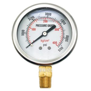Durable Stainless Steel Pressure Gauge (0-5700 PSI, 60MM Dial) for Industrial Applications