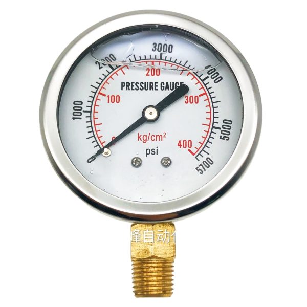 Durable Stainless Steel Pressure Gauge (0-5700 PSI, 60MM Dial) for Industrial Applications