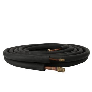 Pre-assembled Copper Refrigeration Line Set 6.35*0.6/12.7*0.6 with Black Rubber Insulation 1.5/2P 1M Length for Mini Split Air Conditioner and HVAC Systems