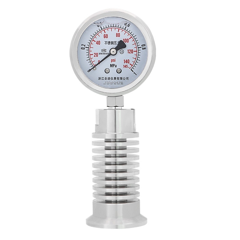 Sanitary Diaphragm Pressure Gauge YTP60BF (0-0.1MPa, 60mm Diameter, Stainless Steel) for Food/Pharmaceutical Industry - Image 2