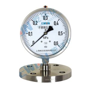 EH EWON Diaphragm Pressure Gauge YTF-150H/MF Shock Resistant Diaphragm Meter with DN50 Flange Connection and 1.6 Accuracy Class 0-0.6MPa Pressure Range