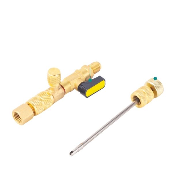 HVAC Valve Core Remover Installer Tool with Shut-off Valve (1/4" and 5/16") for R22 R410A Refrigerant Systems - Изображение 3