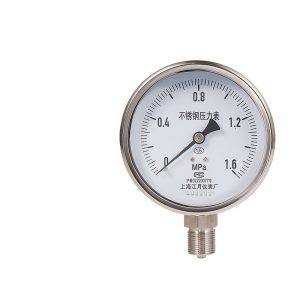 Stainless Steel Pressure Gauge Y-100BF (0-1.6 MPa, 1.6 Accuracy Class) for Air, Hydraulic, Oil, Water Pressure Systems