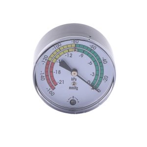 Axial Pressure Vacuum Gauge 50mm Black Iron Shell Copper Joint -21kPa-0kPa for HVAC Systems