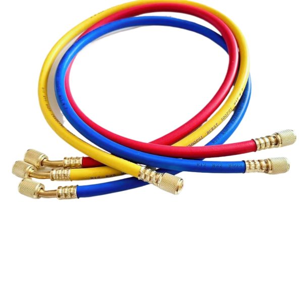Refrigerant Manifold Gauge Set (R22/R134a/R12/R404a) with Brass Valve Body and Hoses for AC/Automotive Maintenance - Image 2