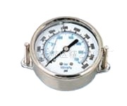 Oil Filled Vibration-resistant Pressure Gauge Stainless Steel 0-1 MPa with Fixing Clamp 63mm for HVAC Systems