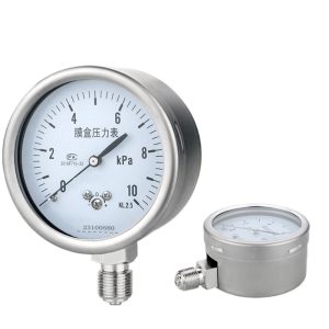 YE75 Diaphragm Pressure Gauge 0-10kPa KL2.5 for Air Pressure Test Over-Pressure Protection