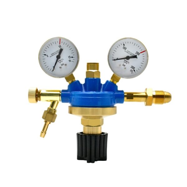 Industrial Oxygen Pressure Reducer (0-16 bar, 0-315 bar) with Dual Gauges - Gambar 2