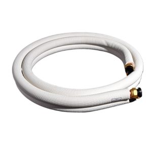 Braided Insulated Copper Tube HVAC Line Set (12.7x0.6mm + 19.5x0.8mm) with Flared Ends Compatible with 5P Inverter AC Units