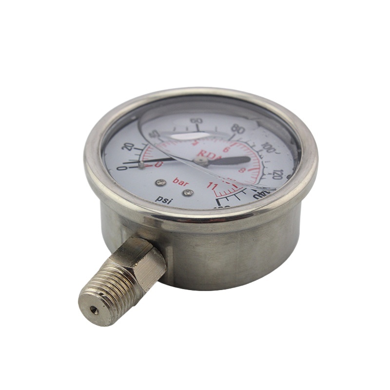 All Stainless Steel Pressure Gauge 0-11 Bar / 0-160 psi with Radial Thread Connection for HVAC Systems - Image 2